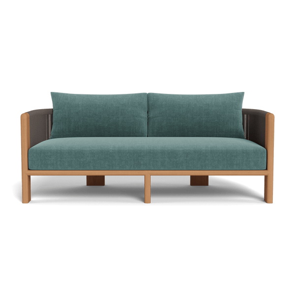 Palm Beach Teak 2 Seat Sofa | Teak Natural, Altona Dew, Rope Stone