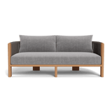 Palm Beach Teak 2 Seat Sofa | Teak Natural, Altona Dove, Rope Stone