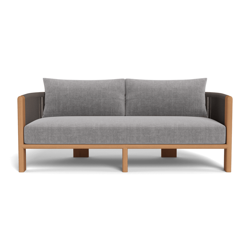 Palm Beach Teak 2 Seat Sofa | Teak Natural, Altona Dove, Rope Stone