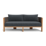 Palm Beach Teak 2 Seat Sofa | Teak Natural, Altona Slate, Rope Stone