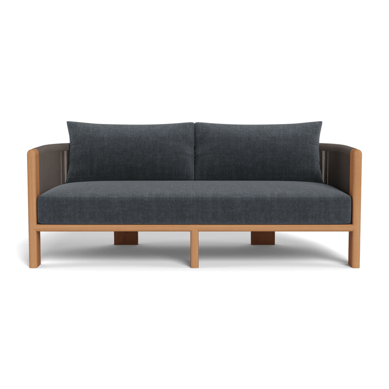 Palm Beach Teak 2 Seat Sofa | Teak Natural, Altona Slate, Rope Stone