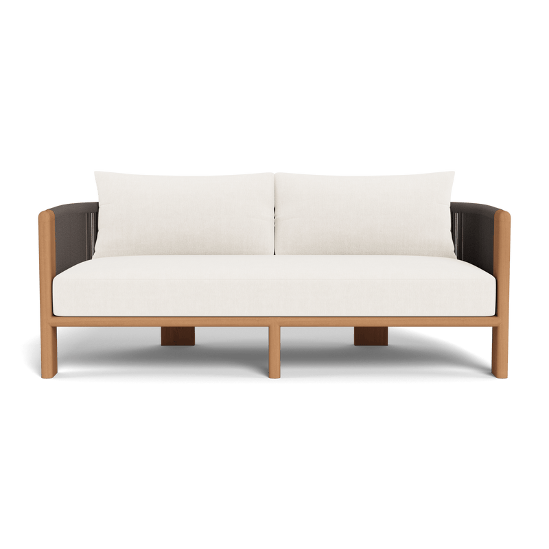 Palm Beach Teak 2 Seat Sofa | Teak Natural, Altona Snow, Rope Stone