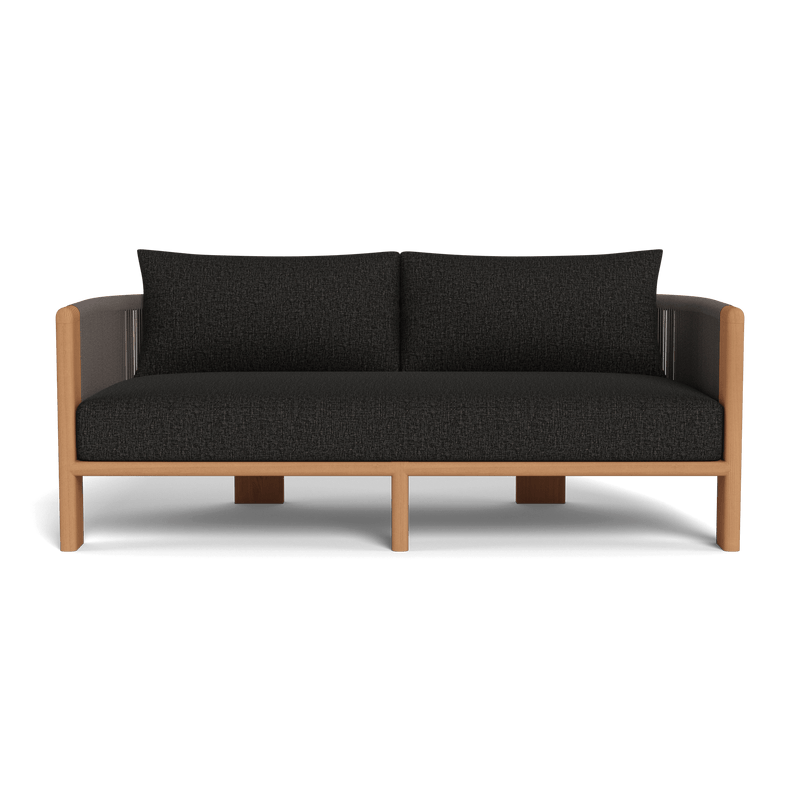 Palm Beach Teak 2 Seat Sofa | Teak Natural, Copacabana Midnight, Rope Stone