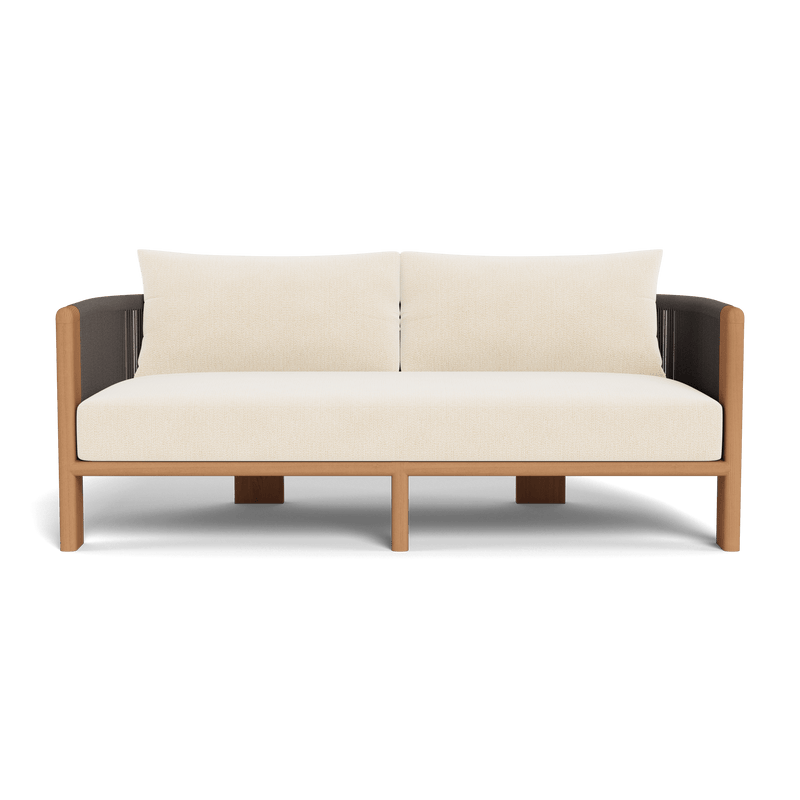 Palm Beach Teak 2 Seat Sofa | Teak Natural, Marley Parchment, Rope Stone