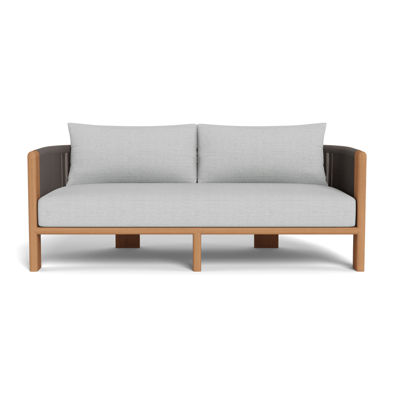 Palm Beach Teak 2 Seat Sofa | Teak Natural, Monterey Silver, Rope Stone