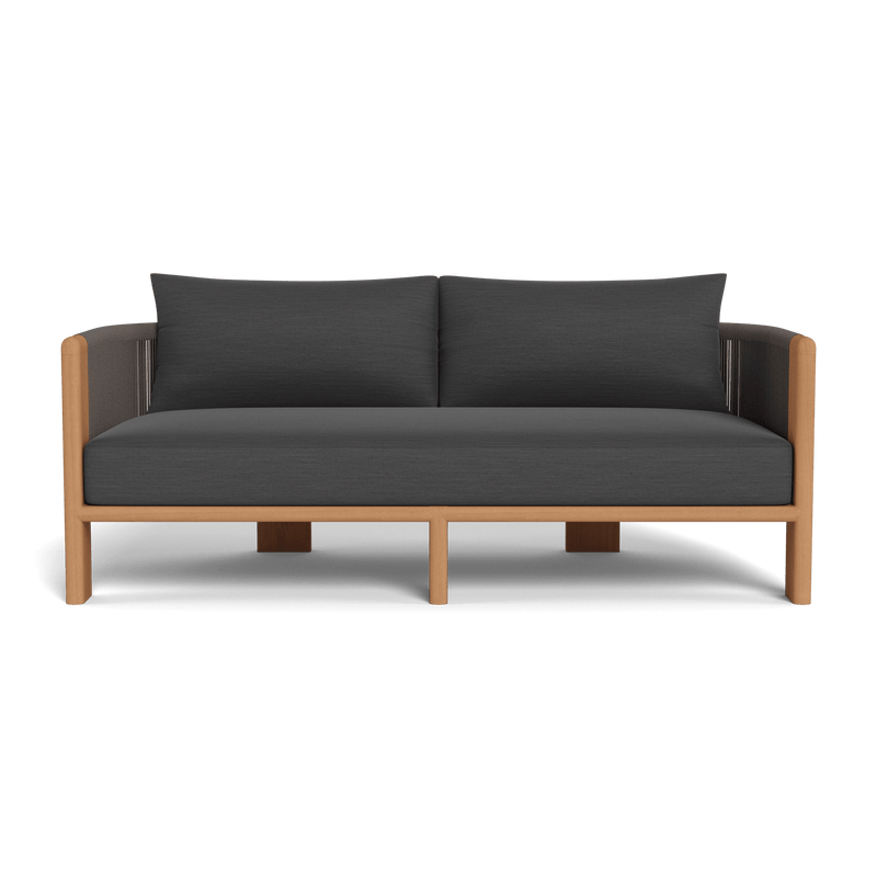 Palm Beach Teak 2 Seat Sofa | Teak Natural, Panama Grafito, Rope Stone