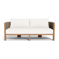 Palm Beach Teak 2 Seat Sofa | Teak Natural, Panama Blanco, Rope Stone