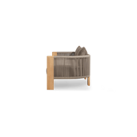 Palm Beach Teak 2 Seat Sofa | Teak Natural, Panama Coco, Rope Stone