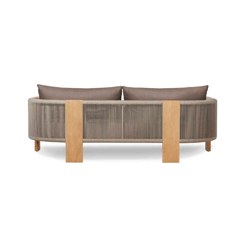 Palm Beach Teak 2 Seat Sofa | Teak Natural, Panama Coco, Rope Stone