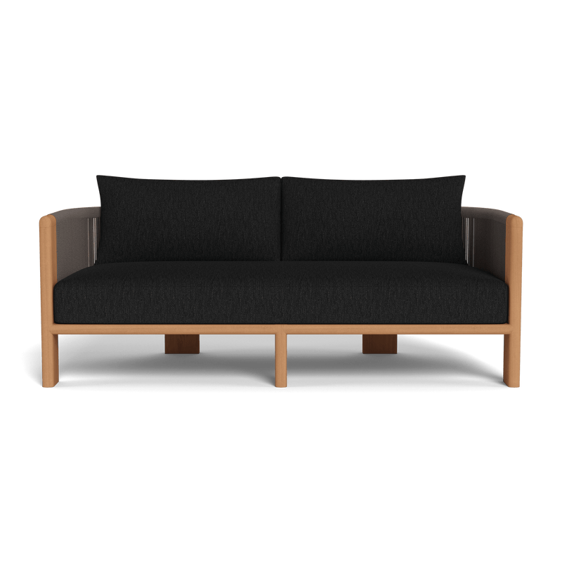 Palm Beach Teak 2 Seat Sofa | Teak Natural, Pebble Charcoal, Rope Stone