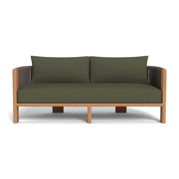 Palm Beach Teak 2 Seat Sofa | Teak Natural, Stirling Moss, Rope Stone