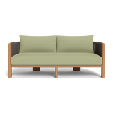 Palm Beach Teak 2 Seat Sofa | Teak Natural, Stirling Sage, Rope Stone