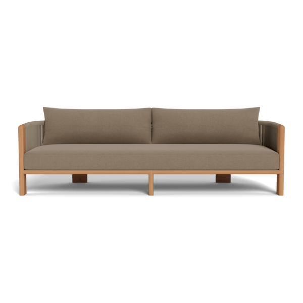 Palm Beach Teak 3 Seat Sofa | Teak Natural, Copacabana Midnight, Rope Dark Grey