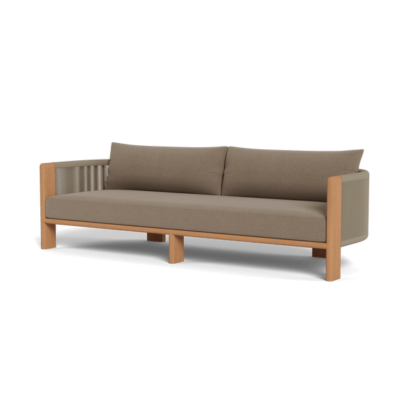 Palm Beach Teak 3 Seat Sofa | Teak Natural, Copacabana Midnight, Rope Dark Grey