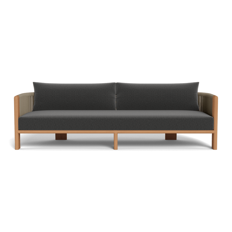 Palm Beach Teak 3 Seat Sofa | Teak Natural, Marley Boulder, Rope Stone