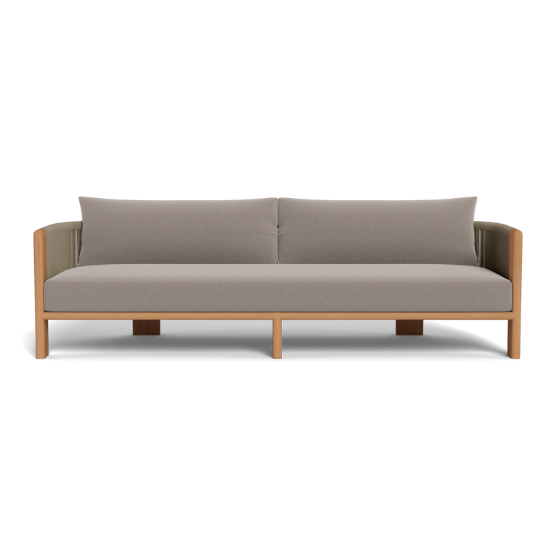 Palm Beach Teak 3 Seat Sofa | Teak Natural, Marley Chinchilla, Rope Stone