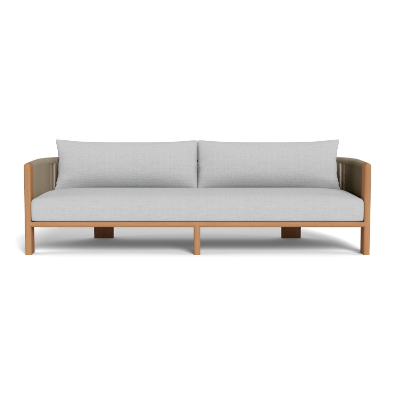 Palm Beach Teak 3 Seat Sofa | Teak Natural, Monterey Silver, Rope Stone