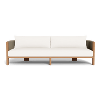 Palm Beach Teak 3 Seat Sofa | Teak Natural, Panama Blanco, Rope Stone