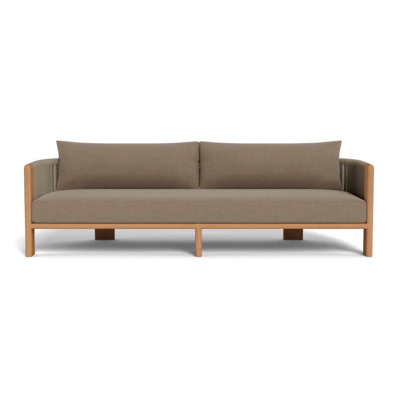 Palm Beach Teak 3 Seat Sofa | Teak Natural, Panama Coco, Rope Stone