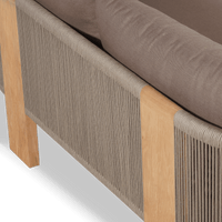 Palm Beach Teak 3 Seat Sofa | Teak Natural, Panama Coco, Rope Stone
