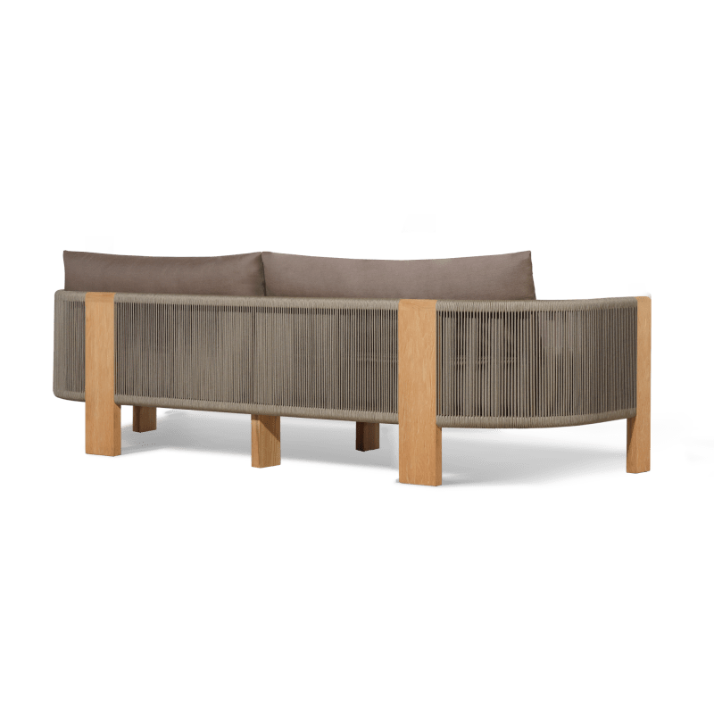 Palm Beach Teak 3 Seat Sofa | Teak Natural, Panama Coco, Rope Stone