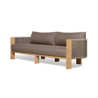 Palm Beach Teak 3 Seat Sofa | Teak Natural, Panama Coco, Rope Stone