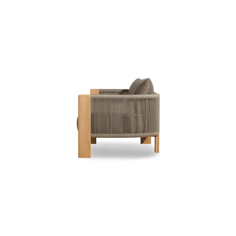 Palm Beach Teak 3 Seat Sofa | Teak Natural, Panama Coco, Rope Stone