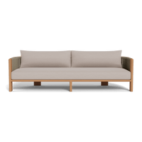 Palm Beach Teak 3 Seat Sofa | Teak Natural, Panama Marble, Rope Stone