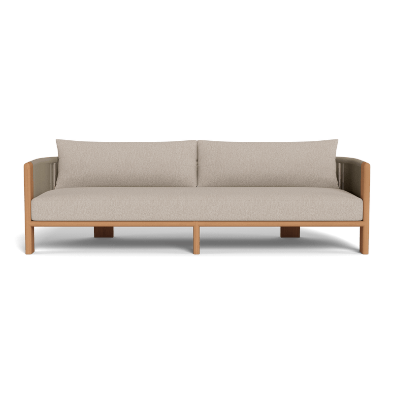 Palm Beach Teak 3 Seat Sofa | Teak Natural, Pebble Sand, Rope Stone