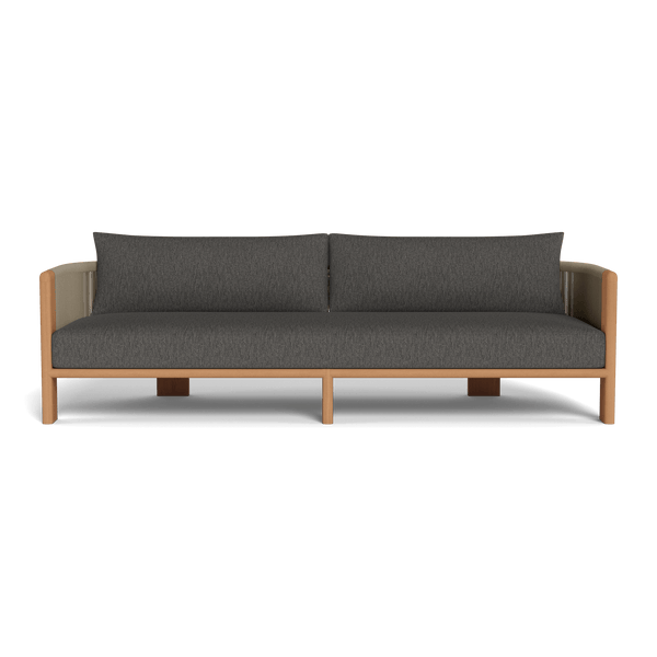 Palm Beach Teak 3 Seat Sofa | Teak Natural, Pebble Smoke, Rope Stone
