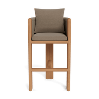 Palm Beach Teak Bar Stool | Teak Natural, Panama Coco, Rope Stone