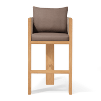 Palm Beach Teak Bar Stool | Teak Natural, Panama Coco, Rope Stone