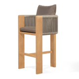 Palm Beach Teak Bar Stool | Teak Natural, Panama Coco, Rope Stone