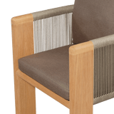 Palm Beach Teak Bar Stool | Teak Natural, Panama Coco, Rope Stone