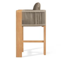 Palm Beach Teak Bar Stool | Teak Natural, Panama Coco, Rope Stone