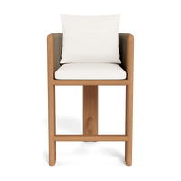 Palm Beach Teak Counter Stool | Teak Natural, Panama Blanco, Rope Stone