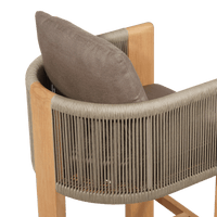 Palm Beach Teak Counter Stool | Teak Natural, Panama Coco, Rope Stone