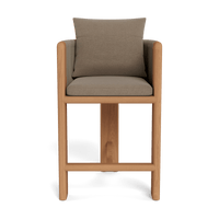 Palm Beach Teak Counter Stool | Teak Natural, Panama Coco, Rope Stone