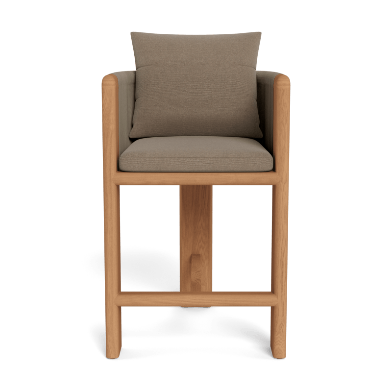 Palm Beach Teak Counter Stool | Teak Natural, Panama Coco, Rope Stone
