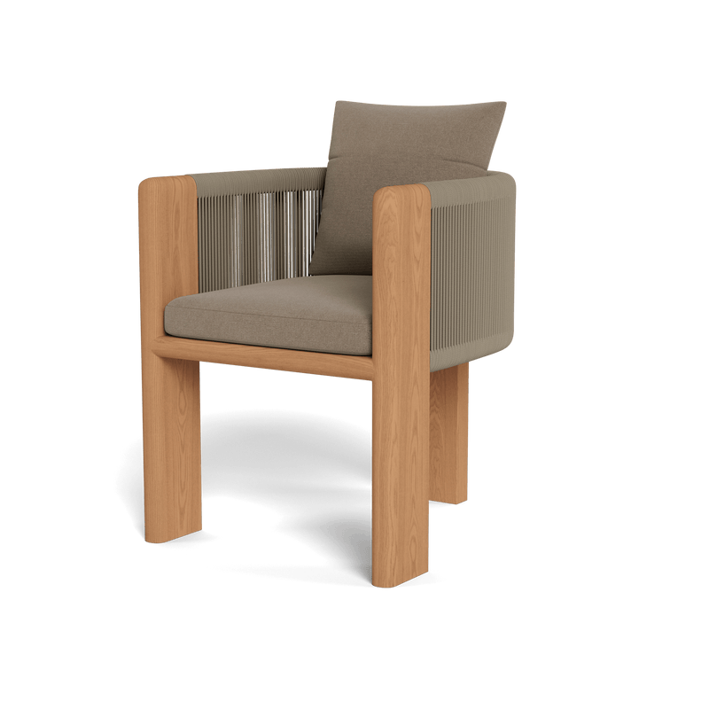 Palm Beach Teak Dining Chair | Teak Natural, Copacabana Midnight, Rope Dark Grey