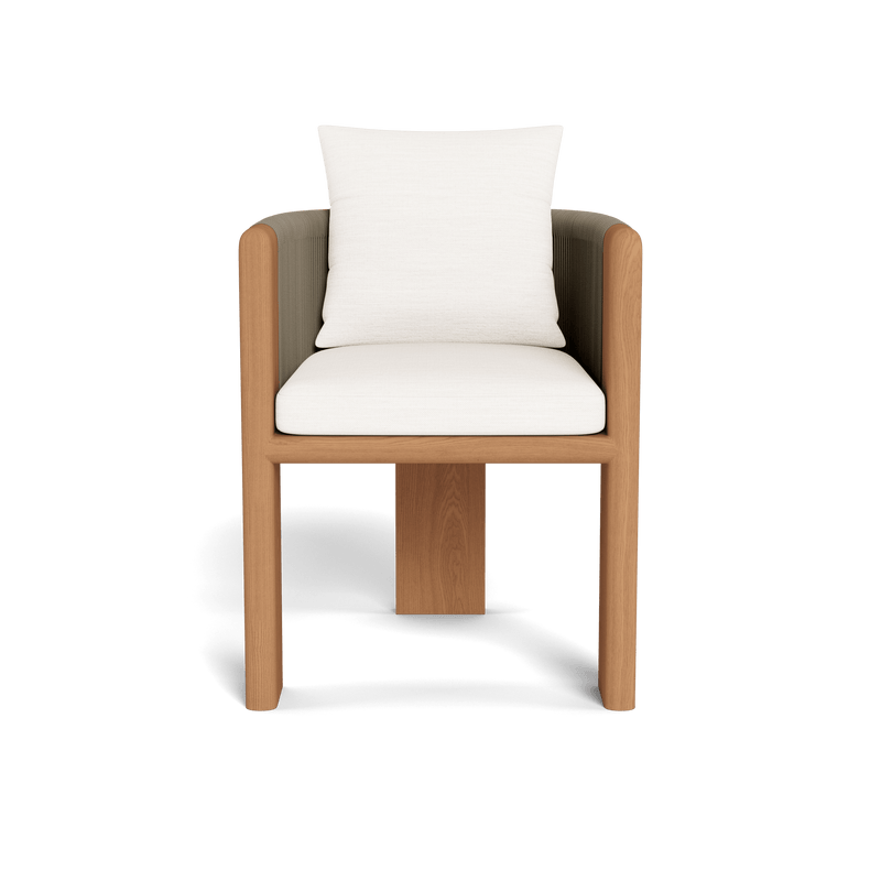 Palm Beach Teak Dining Chair | Teak Natural, Panama Blanco, Rope Stone