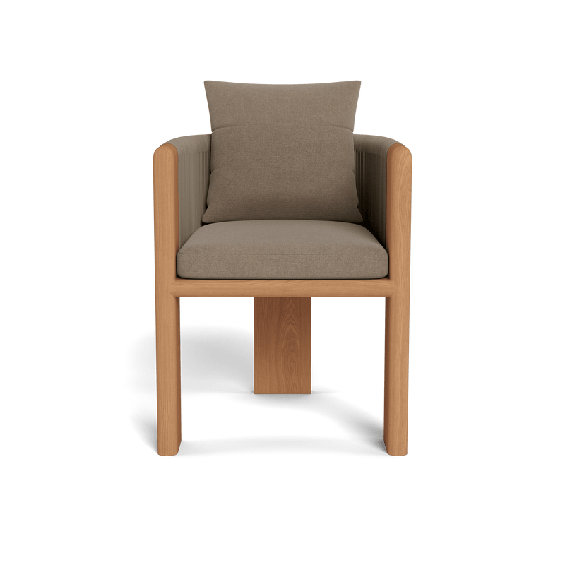 Palm Beach Teak Dining Chair | Teak Natural, Panama Coco, Rope Stone