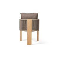 Palm Beach Teak Dining Chair | Teak Natural, Panama Coco, Rope Stone