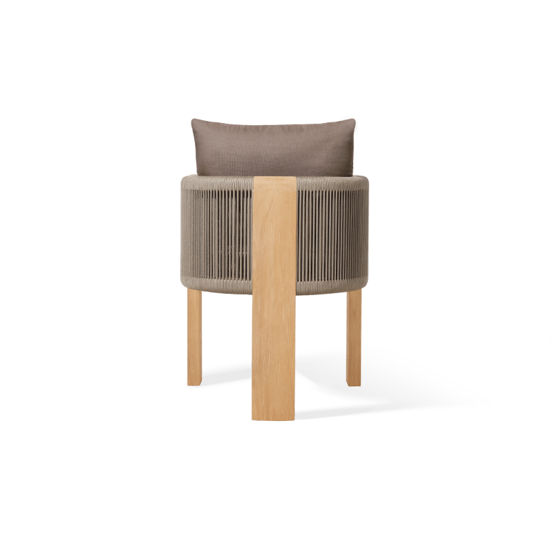 Palm Beach Teak Dining Chair | Teak Natural, Panama Coco, Rope Stone