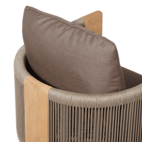 Palm Beach Teak Dining Chair | Teak Natural, Panama Coco, Rope Stone