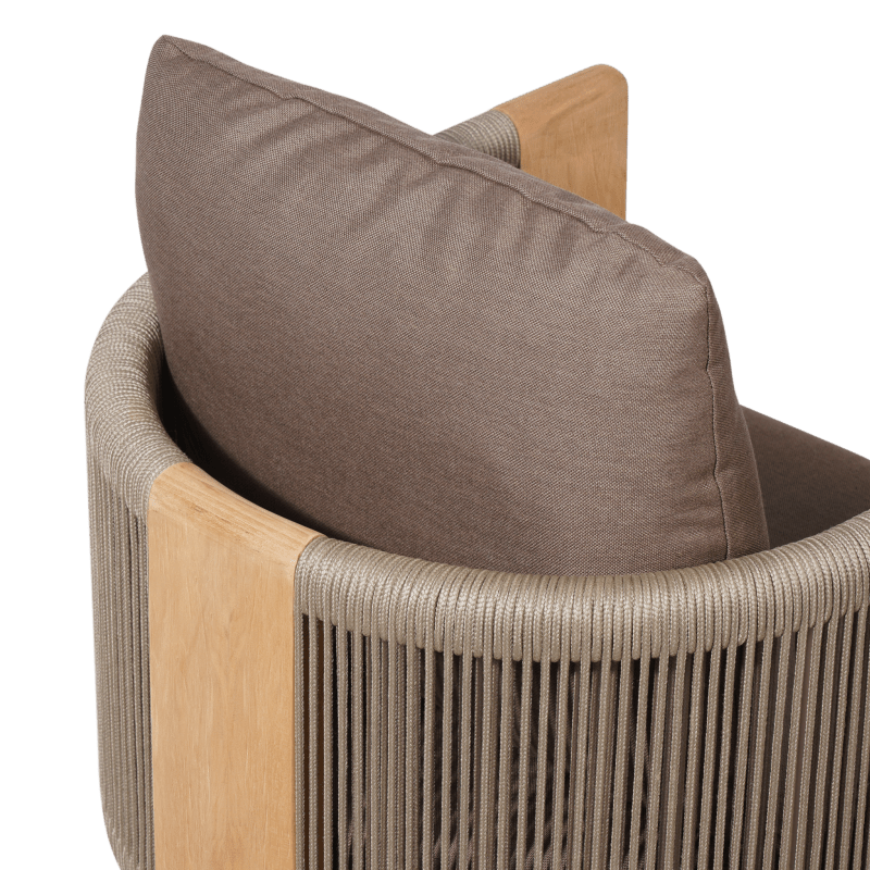 Palm Beach Teak Dining Chair | Teak Natural, Panama Coco, Rope Stone