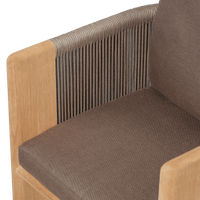 Palm Beach Teak Dining Chair | Teak Natural, Panama Coco, Rope Stone