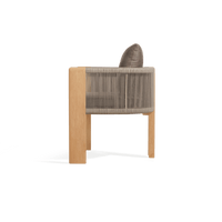 Palm Beach Teak Dining Chair | Teak Natural, Panama Coco, Rope Stone