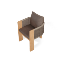Palm Beach Teak Dining Chair | Teak Natural, Panama Coco, Rope Stone