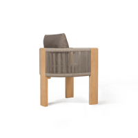 Palm Beach Teak Dining Chair | Teak Natural, Panama Coco, Rope Stone